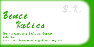 bence kulics business card